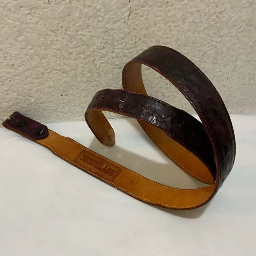 Desperado, Genuine Ostrich Belt, size 36 burgundy no buckle